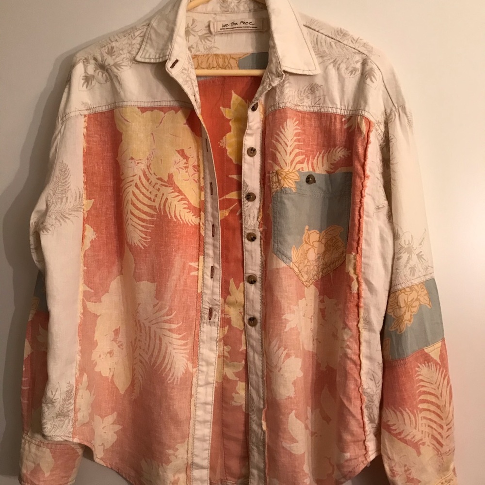 multicolor women's shirt with long sleeve